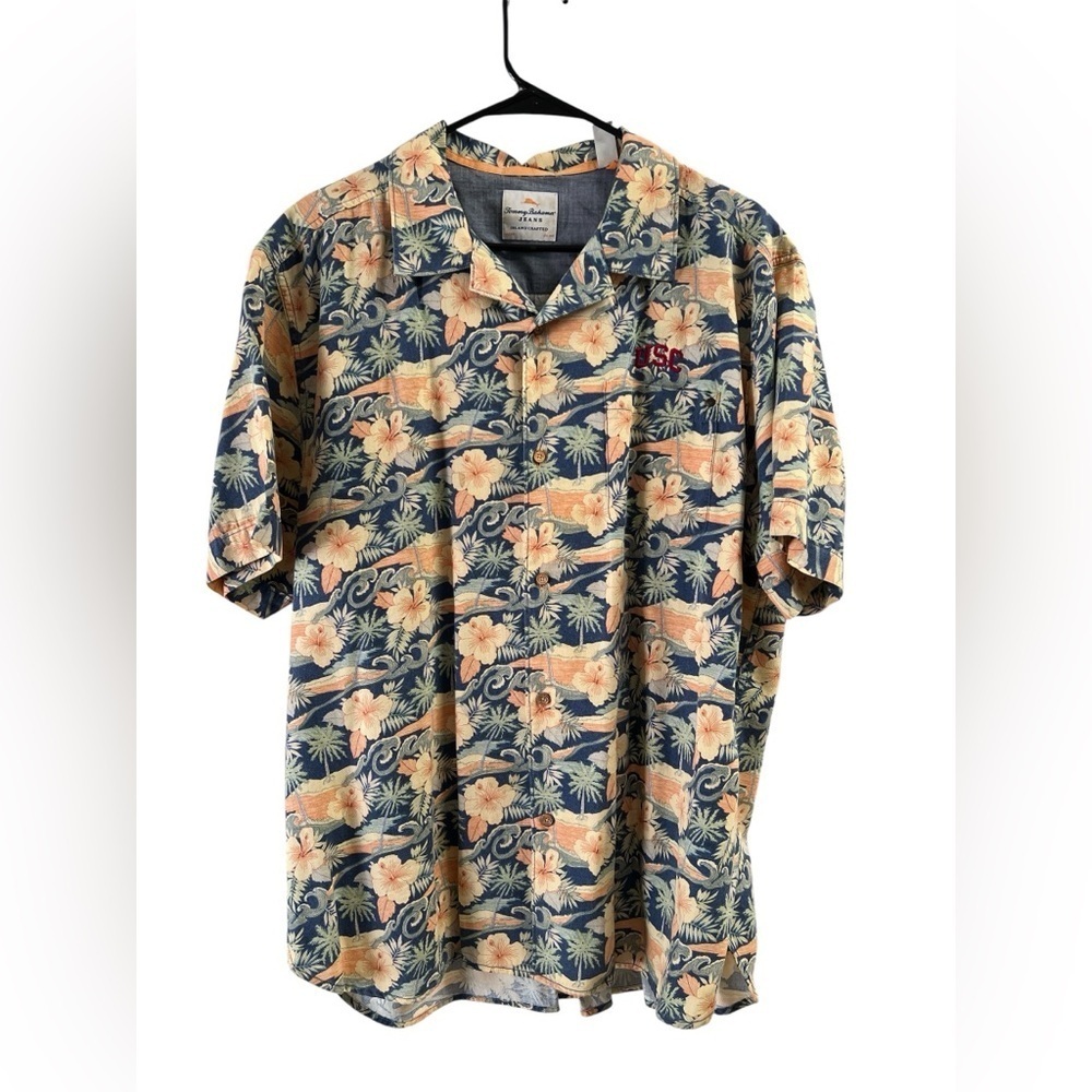 Tommy Bahama floral USC College button down shirt